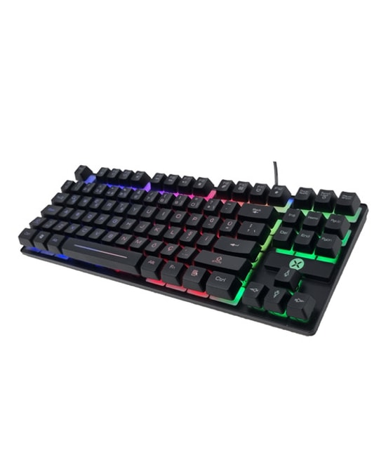 Dexim KBL-088 TR Q Türkçe LED Işıklı Gaming Klavye (DKA006) - Ergonomik Tasarım, Multimedya Tuşlu Oyuncu Klavyesi