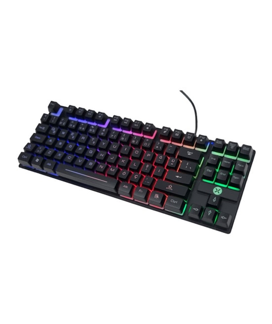 Dexim KBL-088 TR Q Türkçe LED Işıklı Gaming Klavye (DKA006) - Ergonomik Tasarım, Multimedya Tuşlu Oyuncu Klavyesi