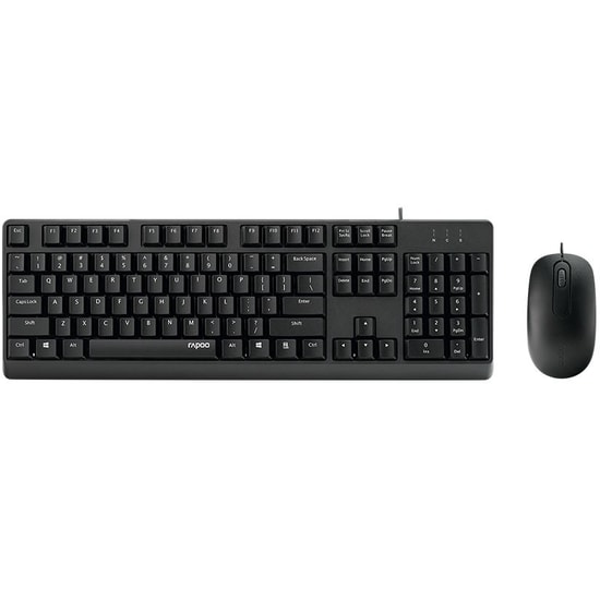 Rapoo X130Pro USB Kablolu Klavye Mouse Set (13386) - Türkçe Q Düzen, 1600 DPI Optik Mouse, Siyah, Tak-Çalıştır