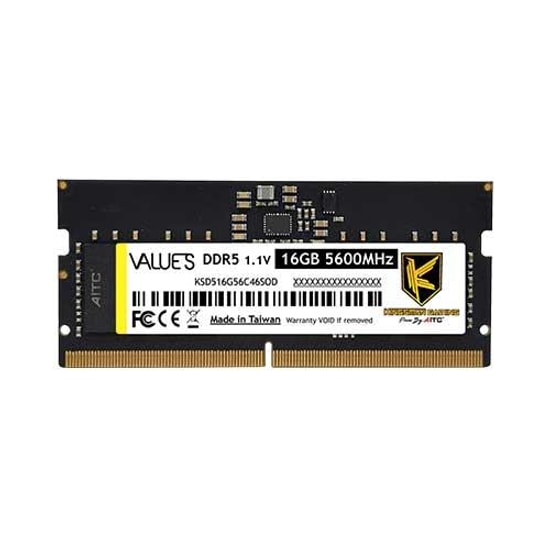 KINGSMAN 16GB 5600MHz DDR5 SODIMM Notebook RAM Bellek (KSD516G56C46SOD) - CL46, 1.1V, Kutusuz, PC4 44800