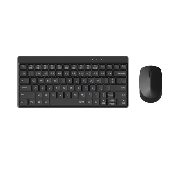 Rapoo 8000GT Kablosuz Klavye Mouse Set (13385) - Çok Modlu (BT, 2.4GHz), Türkçe Q Düzen, 1000 DPI, Siyah, 10m Menzil