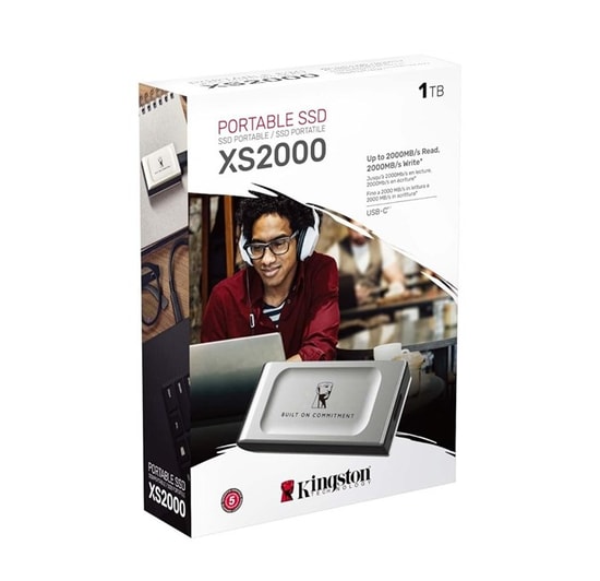 Kingston 1TB XS2000 Taşınabilir SSD (SXS2000/1000GA) - USB 3.2 Gen 2x2, 2000MB/s Hızlı Okuma/Yazma, Kompakt Tasarım