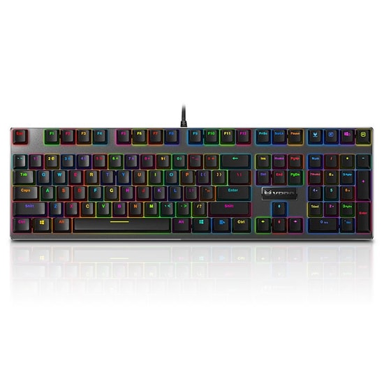 Rapoo V700RGB Mekanik Kablolu Gaming Klavye (11823) - RGB Arka Aydınlatma, İngilizce Düzen, Siyah, USB Örgü Kablolu