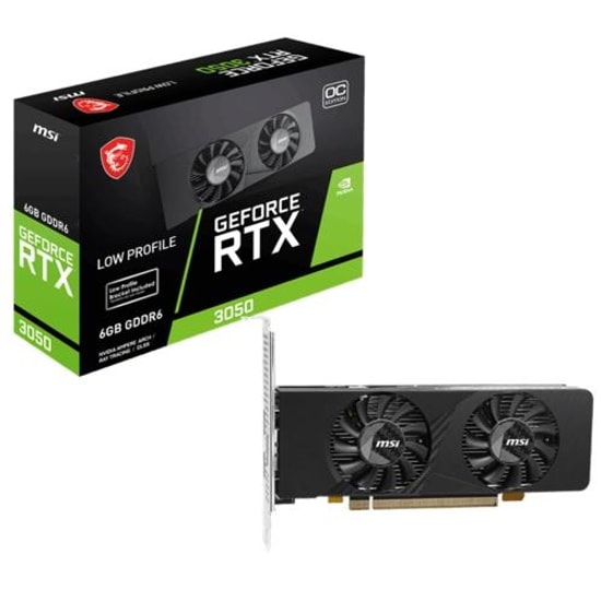 MSI GeForce RTX 3050 LP E OC 6GB GDDR6 Ekran Kartı - Low Profile, PCIe 4.0, 2xHDMI, 1xDP, DX12, 96 Bit, 1492 MHz, DLSS