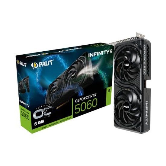 Palit GeForce RTX 5060 Infinity 2 OC 8GB GDDR7 Ekran Kartı (NE75060V19P1-GB2063L) - 2512 MHz, 128bit, 3xDP, HDMI, DLSS 4