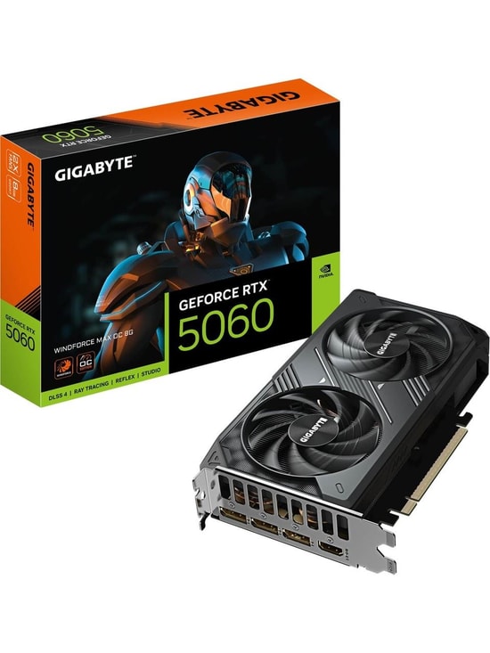 GIGABYTE RTX 5060 Windforce 2X MAX OC 8GB GDDR7 Ekran Kartı (GVN5060WF2MAXOC8GD) - 128 Bit, DP, HDMI