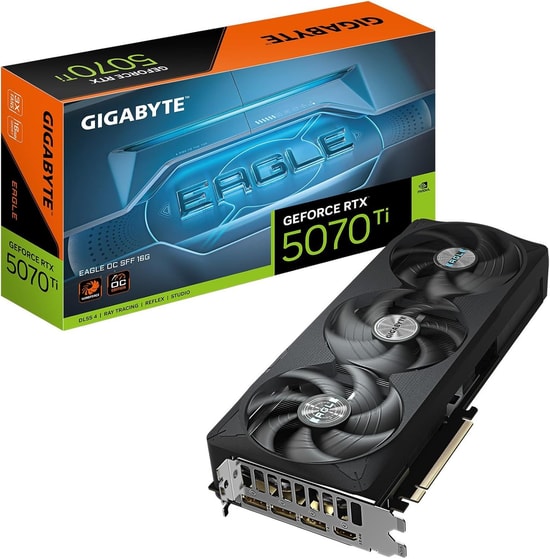 GIGABYTE RTX 5070 Ti Eagle OC 16GB GDDR7 Ekran Kartı (GV-N507TEAGLEOC-16GD) - 256 Bit, DLSS 4, Ray Tracing