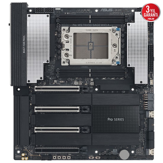 ASUS PRO WS TRX50-SAGE WIFI A Anakart: AMD TRX50, sTR5, DDR5 7600, 3xM.2, USB 3.2, WiFi 7, 10+2.5G LAN, 90MB1LE0-M0EAY0