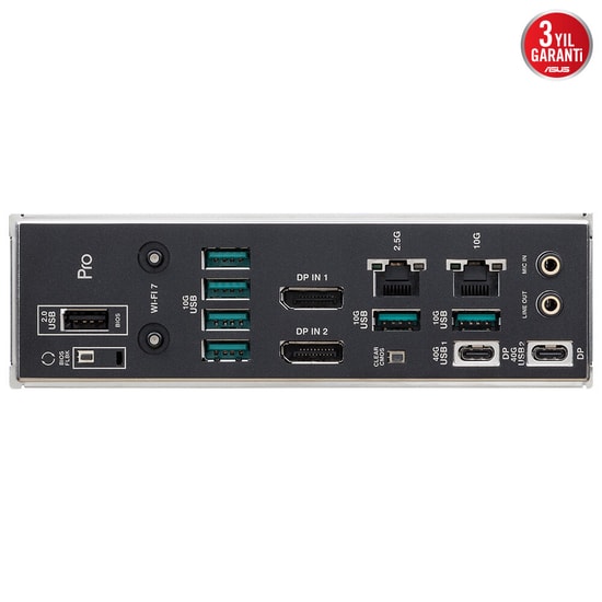 ASUS PRO WS TRX50-SAGE WIFI A Anakart: AMD TRX50, sTR5, DDR5 7600, 3xM.2, USB 3.2, WiFi 7, 10+2.5G LAN, 90MB1LE0-M0EAY0
