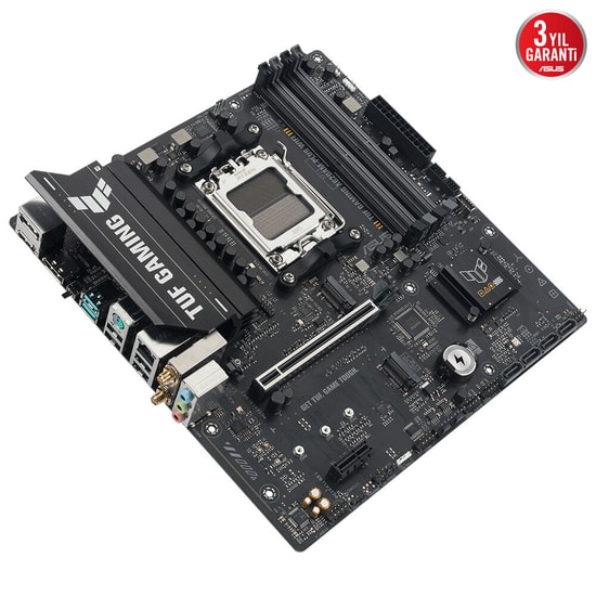 Asus TUF GAMING A620AM-PLUS WIFI Anakart - AM5, DDR5 7600MHz, 2xM.2, Wi-Fi 6, BT 5.3, 2.5G LAN, mATX - 90MB1MZ0-M0EAY0