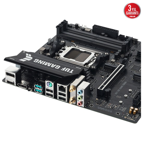 Asus TUF GAMING A620AM-PLUS WIFI Anakart - AM5, DDR5 7600MHz, 2xM.2, Wi-Fi 6, BT 5.3, 2.5G LAN, mATX - 90MB1MZ0-M0EAY0