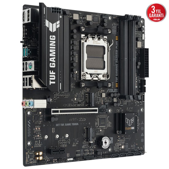 Asus TUF Gaming A620AM-PLUS Anakart - AM5, DDR5 7600MHz, 2xM.2, HDMI, DP, USB 3.2, 2.5G LAN, mATX - 90MB1N30-M0EAY0