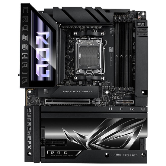 ASUS ROG Crosshair X870E HERO BTF Anakart - AMD X870E, AM5, DDR5 8666MHz, 5xM.2, USB4, WiFi 7, 2.5G LAN - 90MB1MX0-M0EAY