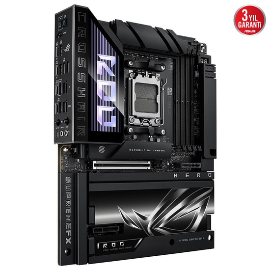 ASUS ROG Crosshair X870E HERO BTF Anakart - AMD X870E, AM5, DDR5 8666MHz, 5xM.2, USB4, WiFi 7, 2.5G LAN - 90MB1MX0-M0EAY