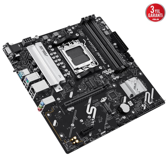 ASUS PRIME A620AM-A-CSM Anakart - AMD AM5, DDR5 7600MHz, RGB, VGA, HDMI, DP, PCIe 4.0, 2xM.2, MicroATX (90MB1MY0-M0EAYC)