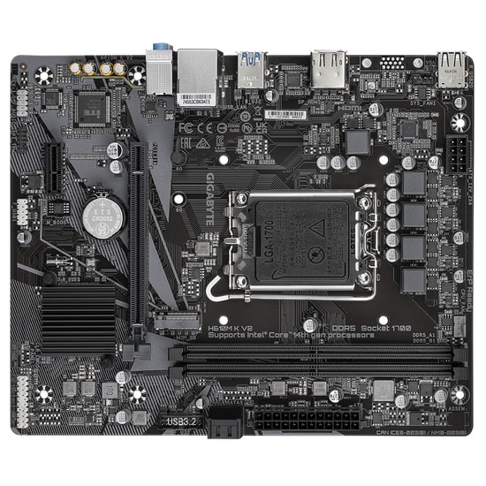 Gigabyte H610M-K-V2 Anakart: LGA1700, DDR5 5600MHz, M.2, PCIe Gen.3x4, HDMI 2.1, DP 1.2, USB 3.2, 1Gbit LAN, MicroATX