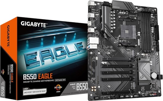 GIGABYTE B550 EAGLE Anakart: AM4, 3200MHz DDR4, 2xM.2, PCIe Gen.4x4, USB C 5Gbps, HDMI 2.1, 1Gbit LAN, ATX