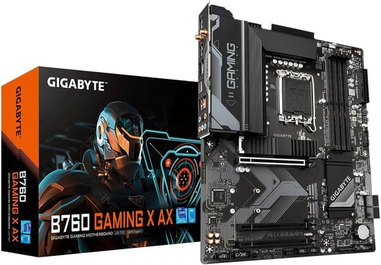 Gigabyte B760M-GAMX-AX-DDR5 Anakart: LGA1700, DDR5 7600, 2xM.2, PCIe 4.0, Wi-Fi 6E, 2.5GbE LAN, USB 3.2, MicroATX