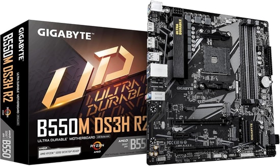 Gigabyte B550M DS3H R2 Anakart: AMD AM4, DDR4 4733MHz OC, 2xM.2, HDMI 2.1, DVI, USB 3.2, 1G LAN, Realtek Ses, Micro ATX