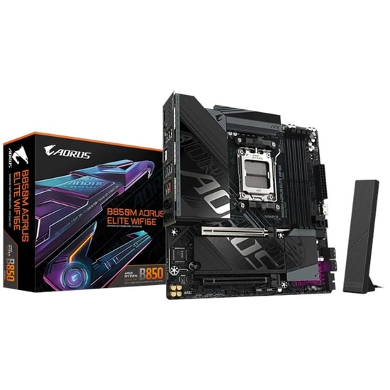 Gigabyte B850M Aorus Elite WIFI 6E Anakart - AM5, DDR5 8200MHz, 2xM.2 PCIe Gen.5, Type-C 10Gbps, 2.5Gbit LAN, MicroATX