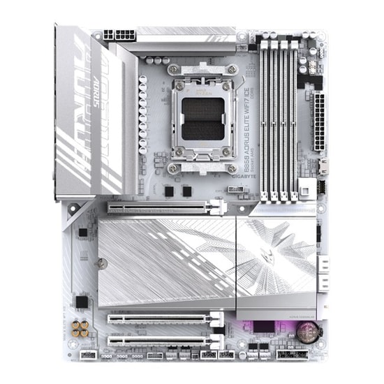 Gigabyte B850 Aorus Elite WIFI 7 Ice Anakart - AM5, DDR5 8200MHz, RGB Led, Type-C 10Gbps, 3xM.2, PCIe Gen 5, BT 5.4, ATX