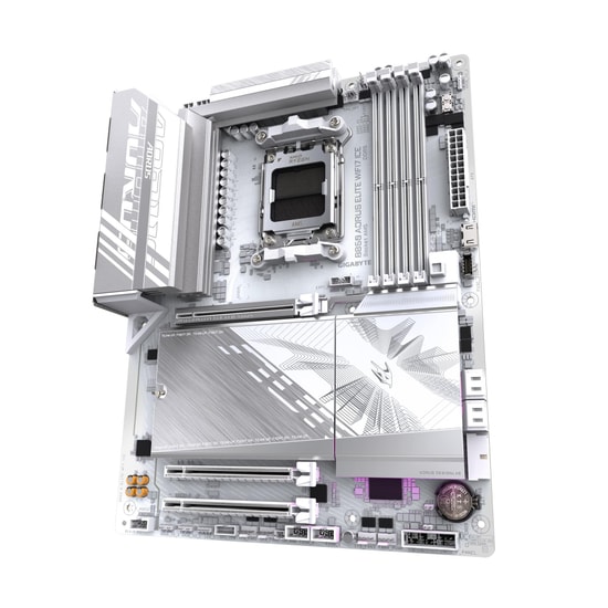 Gigabyte B850 Aorus Elite WIFI 7 Ice Anakart - AM5, DDR5 8200MHz, RGB Led, Type-C 10Gbps, 3xM.2, PCIe Gen 5, BT 5.4, ATX