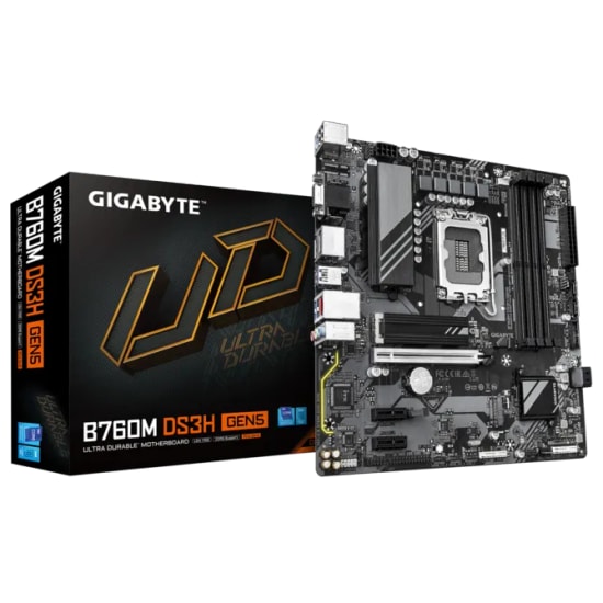 Gigabyte B760M DS3H GEN5 Anakart: LGA1700, PCIe 4.0, Realtek Ses, HDMI 2.1, DP 1.2, Type-C, 2.5GbE LAN, Micro-ATX