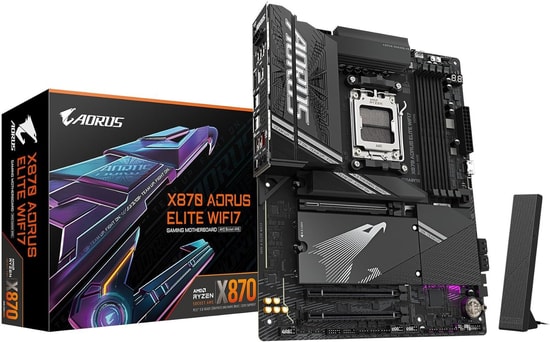 Gigabyte X870A Elite WIFI7 AM5 DDR5 Anakart - 8200MHz, 4xM.2, 2.5GbE LAN, Wi-Fi 7, BT5.4, USB4 40 Gbps, Realtek Ses, ATX