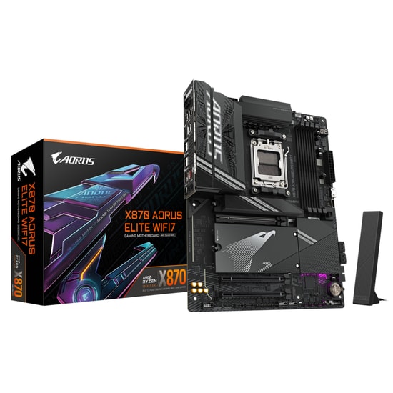 Gigabyte X870A Elite WIFI7 AM5 DDR5 Anakart - 8200MHz, 4xM.2, 2.5GbE LAN, Wi-Fi 7, BT5.4, USB4 40 Gbps, Realtek Ses, ATX