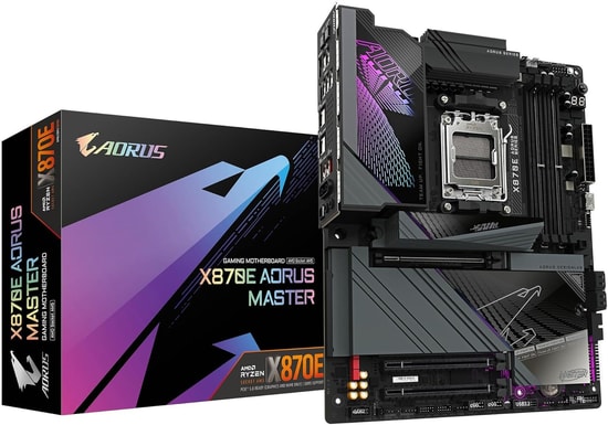 Gigabyte X870E Aorus Master AM5 DDR5 ATX Anakart - 8600MHz, 4xM.2, PCIe Gen.5, RGB LED, 5GbE LAN, Wi-Fi 7, 2xUSB4 40Gbps