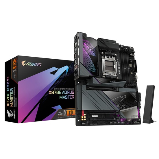 Gigabyte X870E Aorus Master AM5 DDR5 ATX Anakart - 8600MHz, 4xM.2, PCIe Gen.5, RGB LED, 5GbE LAN, Wi-Fi 7, 2xUSB4 40Gbps