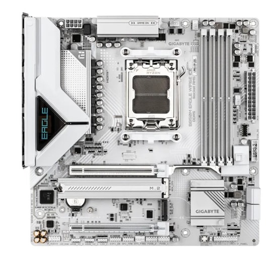 GIGABYTE B850M EAGLE WIFI6E ICE Anakart: AM5, DDR5 8200MHz OC, 2xM.2, HDMI 2.1, DP 1.4, WiFi 6E, USB 10 Gbps, MicroATX