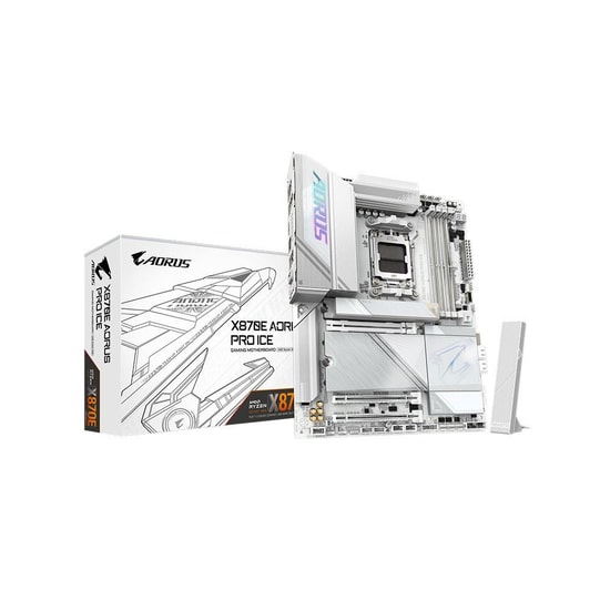 Gigabyte X870E AORUS PRO X3D ICE AM5 DDR5 EATX Anakart - 9000MHz, 3xM.2, PCIe 5.0, Wi-Fi 7, HDMI, 2xUSB 4, 5GbE LAN
