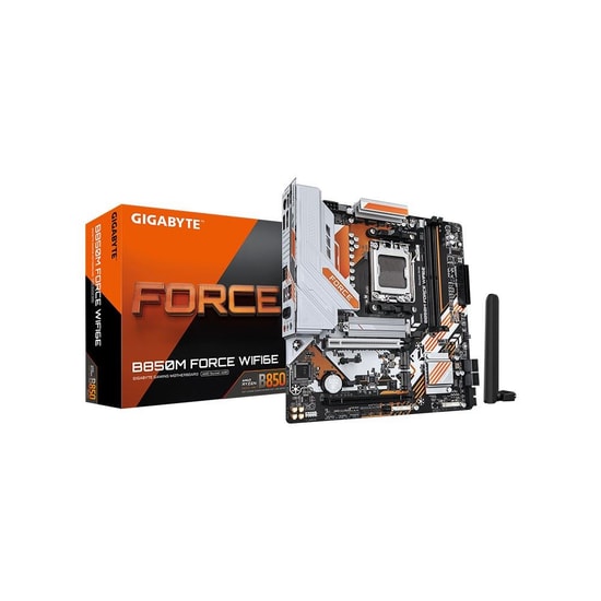 GIGABYTE B850M FORCE WIFI6E Anakart: AM5, DDR5 9600MHz OC, 3xM.2, HDMI 2.1, DP 1.4, 2.5Gbit LAN, USB 5 Gbps, MicroATX
