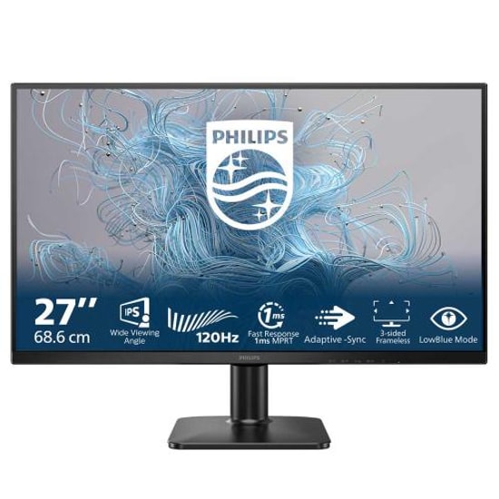 Philips 27E2N1110/00 27" Full HD IPS Monitör - 1920x1080, 1ms, 120Hz, VGA, HDMI, Flicker-Free, VESA, Siyah
