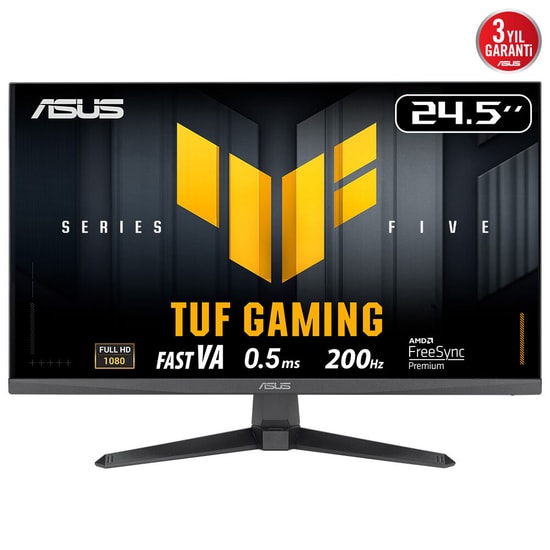 Asus TUF Gaming VG257Q5A 24.5" 200Hz 0.5ms FHD IPS Oyuncu Monitörü - HDMI, DP, 4W Hoparlör, VESA, FreeSync, GamePlus