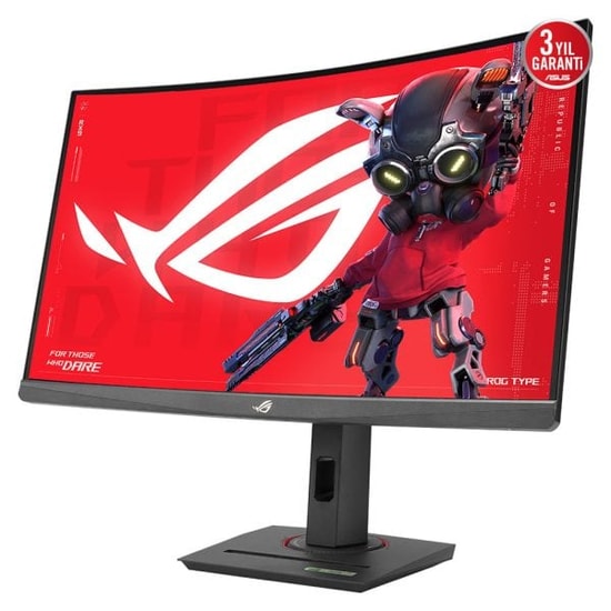Asus ROG Strix XG27WCS 27" 2K 180Hz 1ms Fast VA Curved Oyuncu Monitörü - 400cd, Pivot, HDMI, DP, USB-C, HDR10, FreeSync