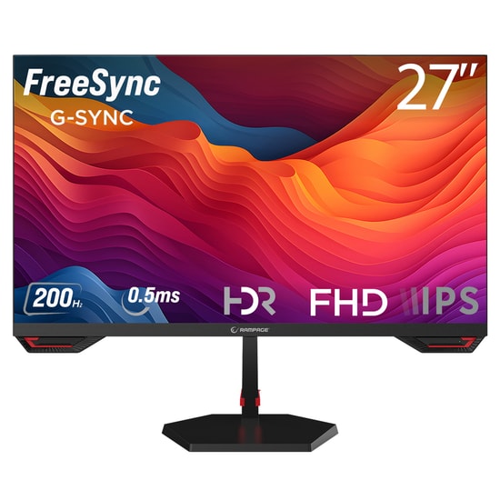 Rampage CR27R200 Crimson 27" 200Hz 0.5ms FHD Fast IPS FreeSync/G-Sync Oyuncu Monitörü - 250cd, HDMI, DP, Hoparlör