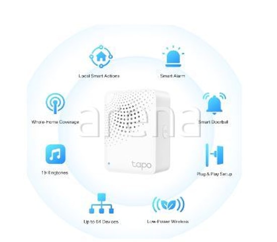 TP-Link Tapo H100 Akıllı Hub - 64 Cihaz Bağlantısı, Alarm ve Kapı Zili Özellikli, Geniş Kapsama Alanı, Düşük Güç Tüketim