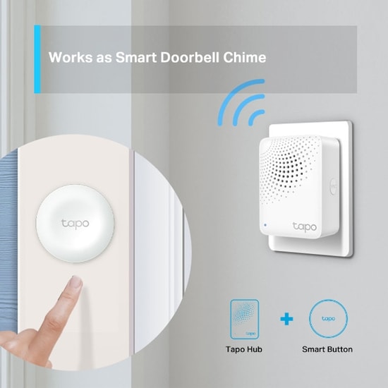 TP-Link Tapo H100 Akıllı Hub - 64 Cihaz Bağlantısı, Alarm ve Kapı Zili Özellikli, Geniş Kapsama Alanı, Düşük Güç Tüketim