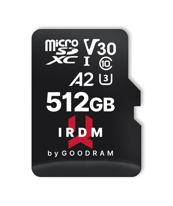IRDM 512GB MicroSDXC IR-M2AA-5120R12 UHS-I U3 V30 A2 Hafıza Kartı + Adaptör - 170MB/s Okuma, 120MB/s Yazma, 4K Ultra HD