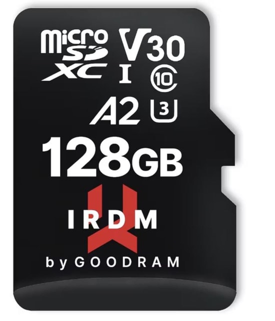 IRDM 128GB MicroSDXC IR-M2AA-1280R12 UHS-I U3 V30 A2 Hafıza Kartı + Adaptör - 170/120MB/s Veri Hızı, 4K Video Kayıt