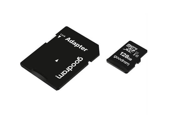 Goodram 128GB MicroSD M1AA-1280R12 Class 10 UHS-I Hafıza Kartı + Adaptör - 100MB/s Okuma, Full HD Video Kayıt