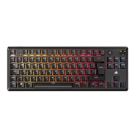 Corsair K70 Core TKL RGB Cherry MLX Red TR Q Kablolu Mekanik Oyuncu Klavyesi (CH-911911E-TR) - Alüminyum Kasa, 80M Ömür