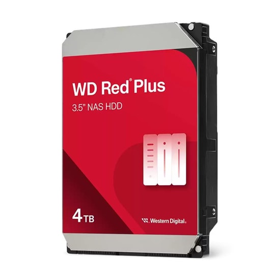 WD Red Plus 4TB Internal NAS Hard Disk (WD40EFZZ) - 3.5" SATA, 5400RPM, 128MB Cache, 7/24, CMR, RAID, 7/24 Çalışma