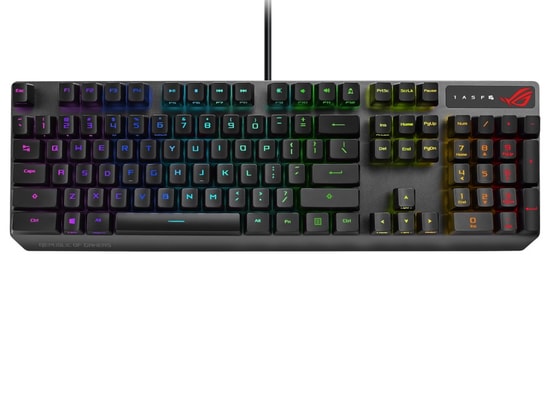 ASUS ROG Strix Scope RX Red TR (90MP0240-BKYA00) Kablolu Aura Sync RGB Mekanik Oyuncu Klavyesi, 1000 Hz, Türkçe Q Düzen