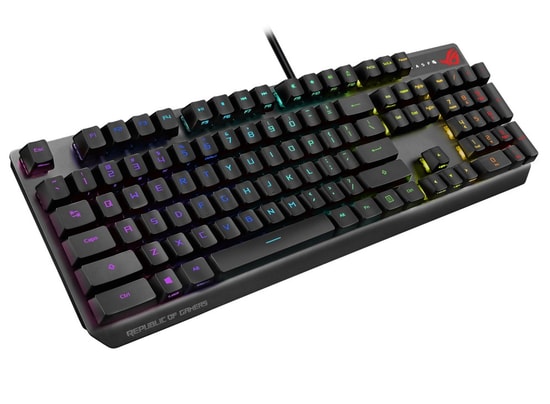 ASUS ROG Strix Scope RX Red TR (90MP0240-BKYA00) Kablolu Aura Sync RGB Mekanik Oyuncu Klavyesi, 1000 Hz, Türkçe Q Düzen