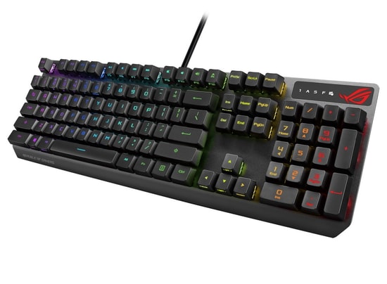 ASUS ROG Strix Scope RX Red TR (90MP0240-BKYA00) Kablolu Aura Sync RGB Mekanik Oyuncu Klavyesi, 1000 Hz, Türkçe Q Düzen
