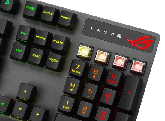 ASUS ROG Strix Scope RX Red TR (90MP0240-BKYA00) Kablolu Aura Sync RGB Mekanik Oyuncu Klavyesi, 1000 Hz, Türkçe Q Düzen
