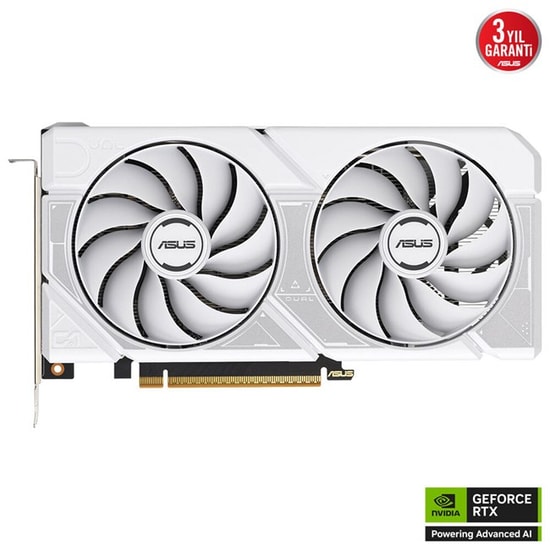 Asus Dual GeForce RTX5060 OC 8GB GDDR7 Ekran Kartı - Beyaz, 128 Bit, HDMI 2.1b, 3xDisplayPort 2.1b, 145W, 4nm, Blackwell